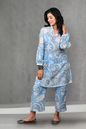 Blue Shadow Paisley Cord Set