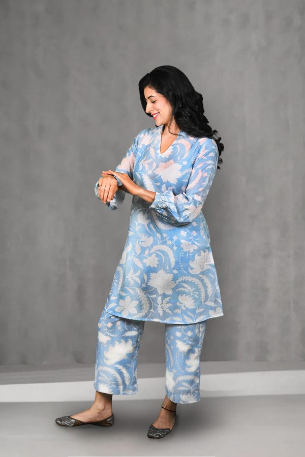 Blue Shadow Paisley Cord Set
